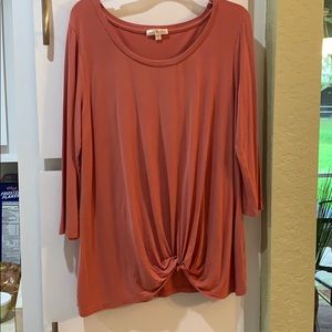 Nine Britton orange long sleeve blouse